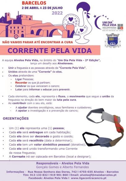 Alvelos Pela Vida - CORRENTE PELA VIDA Alvelos Pela Vida - CORRENTE PELA VIDA