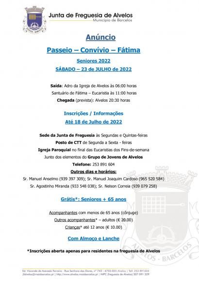 Passeio - Conv&iacute;vio - F&aacute;tima