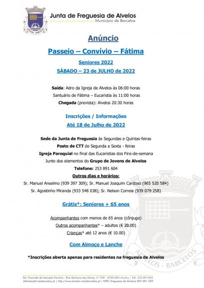 Passeio - Convívio - Fátima Passeio - Convívio - Fátima